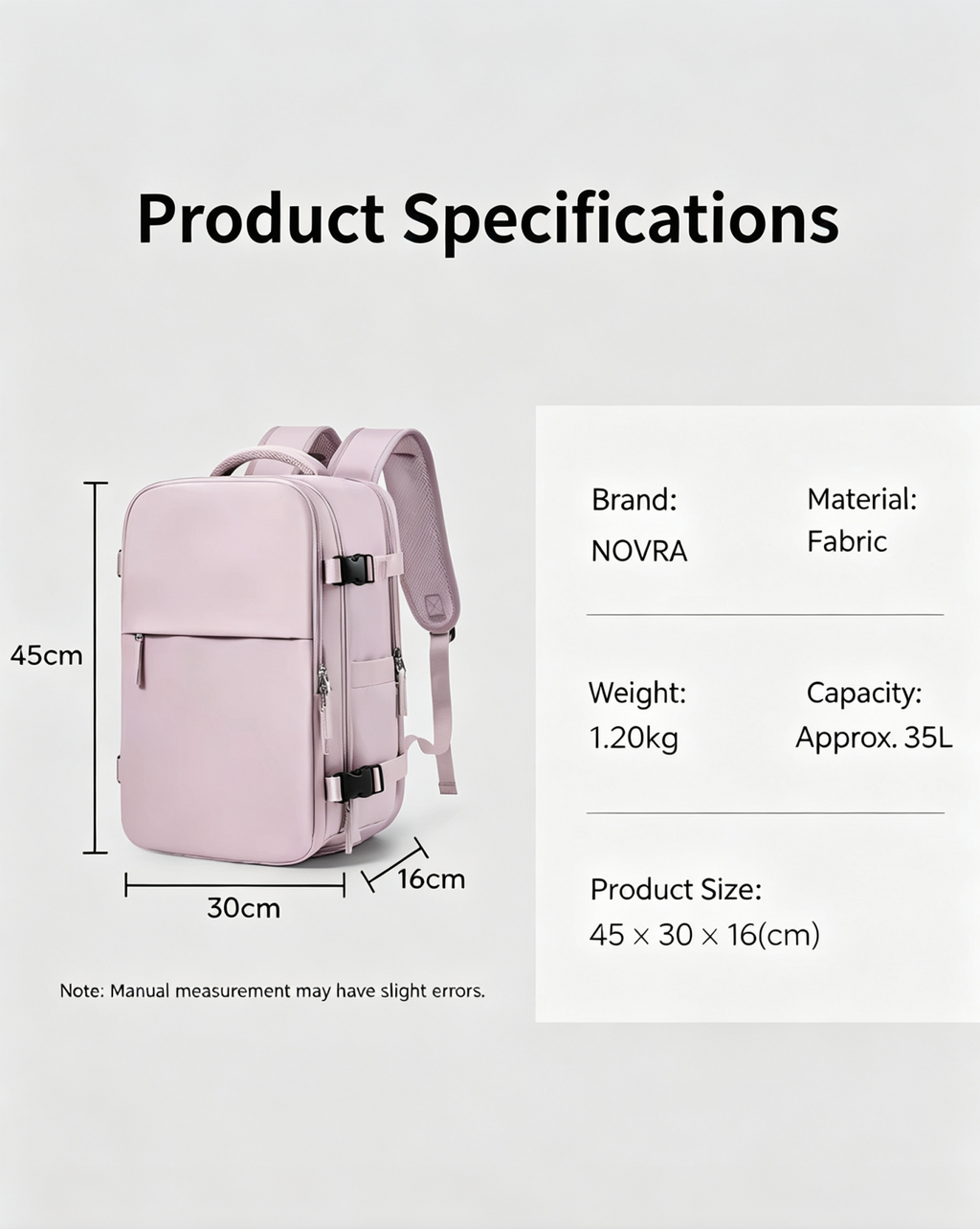 NOVRA Expand Travel Backpack Classic Model