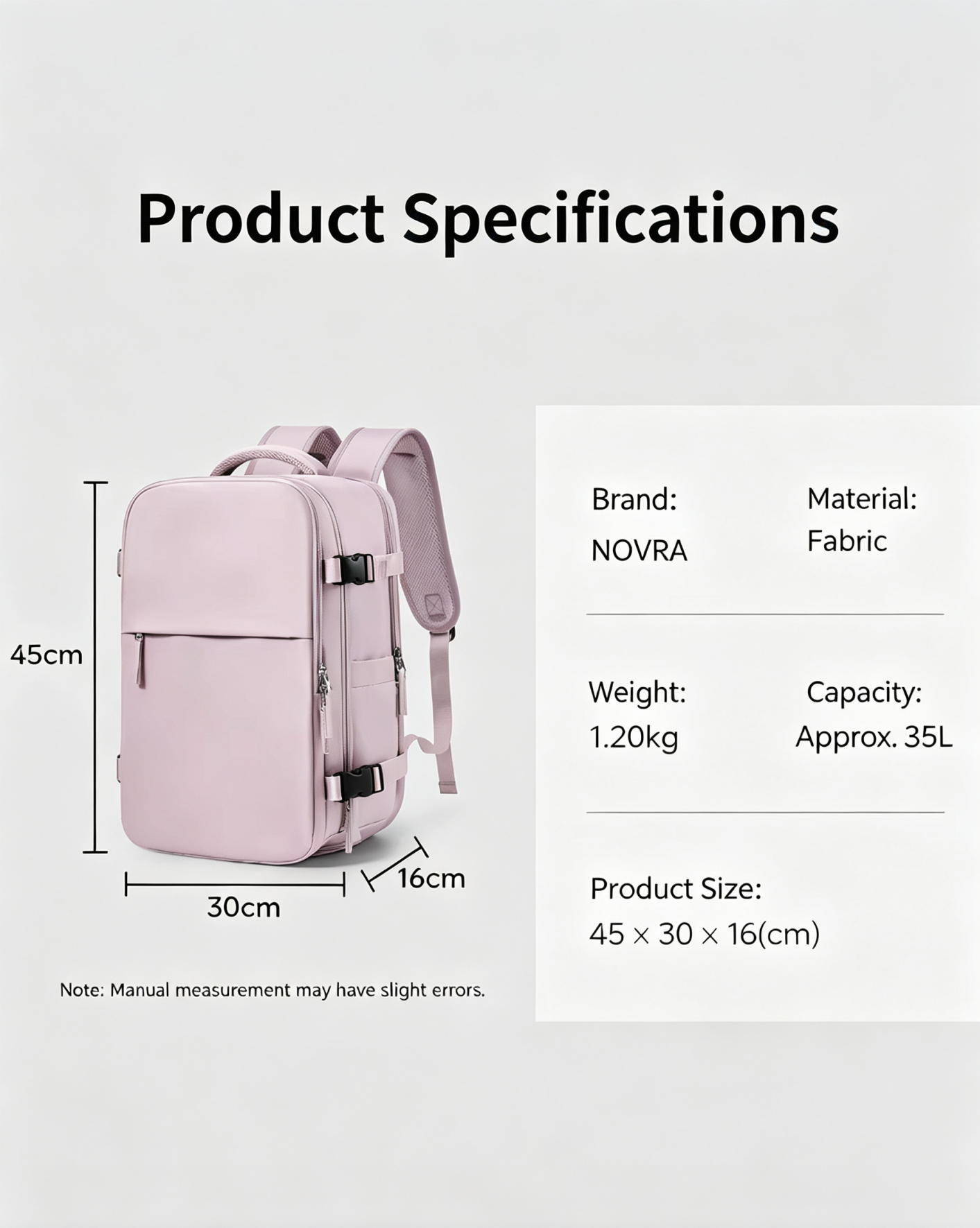 NOVRA Expand Travel Backpack Classic Model