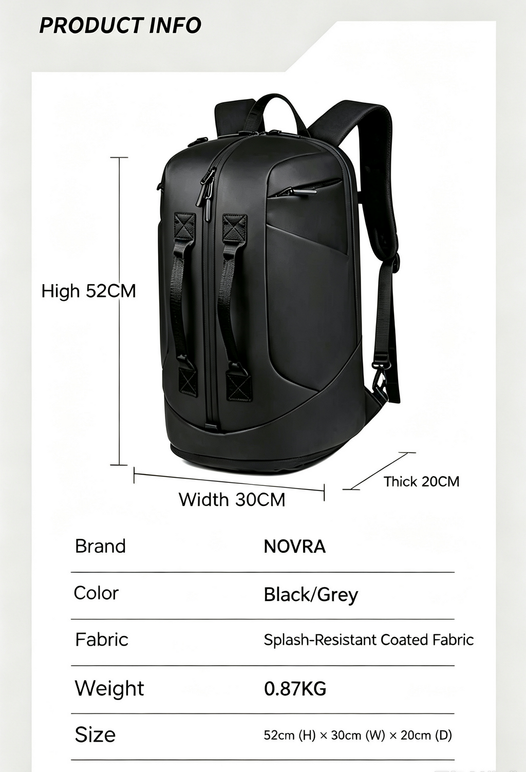 NOVRA Transit 28 Urban Travel Backpack